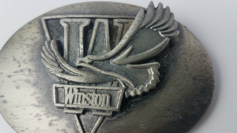 VTG 1990&rsquo;s Winston Cigarettes Tobacco 3D Flying Eagle Metal Belt Buckle