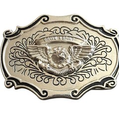 Vintage American Bald Eagle Western Belt Buckle Wings Brave Spirit Silver Tone
