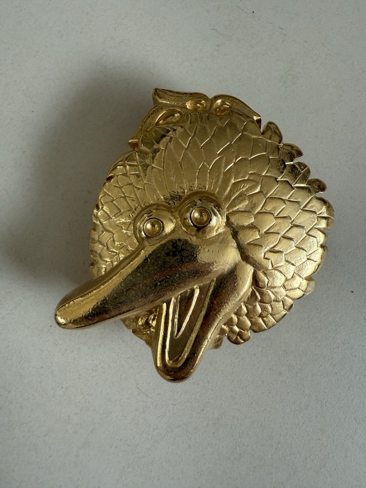 Sesame Street Big Bird custom gold belt buckle