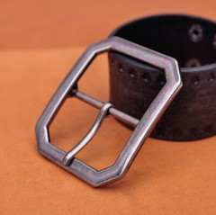 Mens Rectangle Heavy Duty Strong Retro Center Bar Pin Belt Buckle Fit 45mm Strap