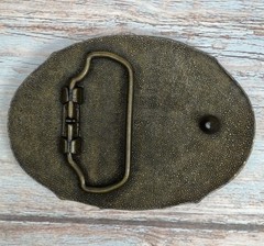Crown Royal Men’s Oval Gold Metal Western Belt Buckle Logo Vintage Bronzetone