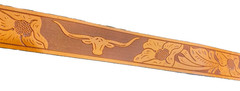 Western Longhorn Skull Belt Buckle Turquoise Coral Style Silver Tone Cowboy 4&Prime;