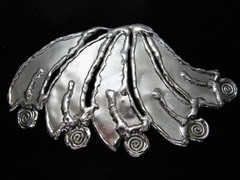 QK11173 *NOS* REALLY COOL **ABSTRACT ARTWORK** STAINLESS STEEL BELT BUCKLE