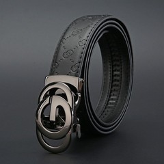 Men&rsquo;s-G-Belt-Leather-Ring CC Design-Auto Buckle- Avail in Gold & Gun Metal Gray