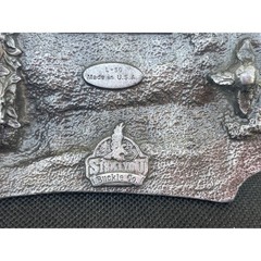 Siskiyou 1987 Vintage RV Motorhome Mountain Scene Belt Buckle L-50 Silver Pewter