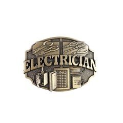 Vintage Bronze Electrician Trades Tradesman Belt Buckle Boucle de Ceinture