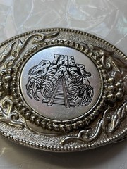 Rare Vintage Kings Island The Beast Roller Coaster Amusement Park Belt Buckle