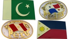 Flag Belt Buckles Men Unisex Metal Silver Gold Women North South America Us New