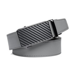 Drowsmen Leather 36&Prime;-42&Prime; Waist Adjustable, Carbon Fiber Gray/Grey Belts
