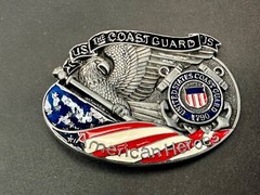 The Us Coastguard Raised Dimensional Belt Buckle America&rsquo;s Heroes