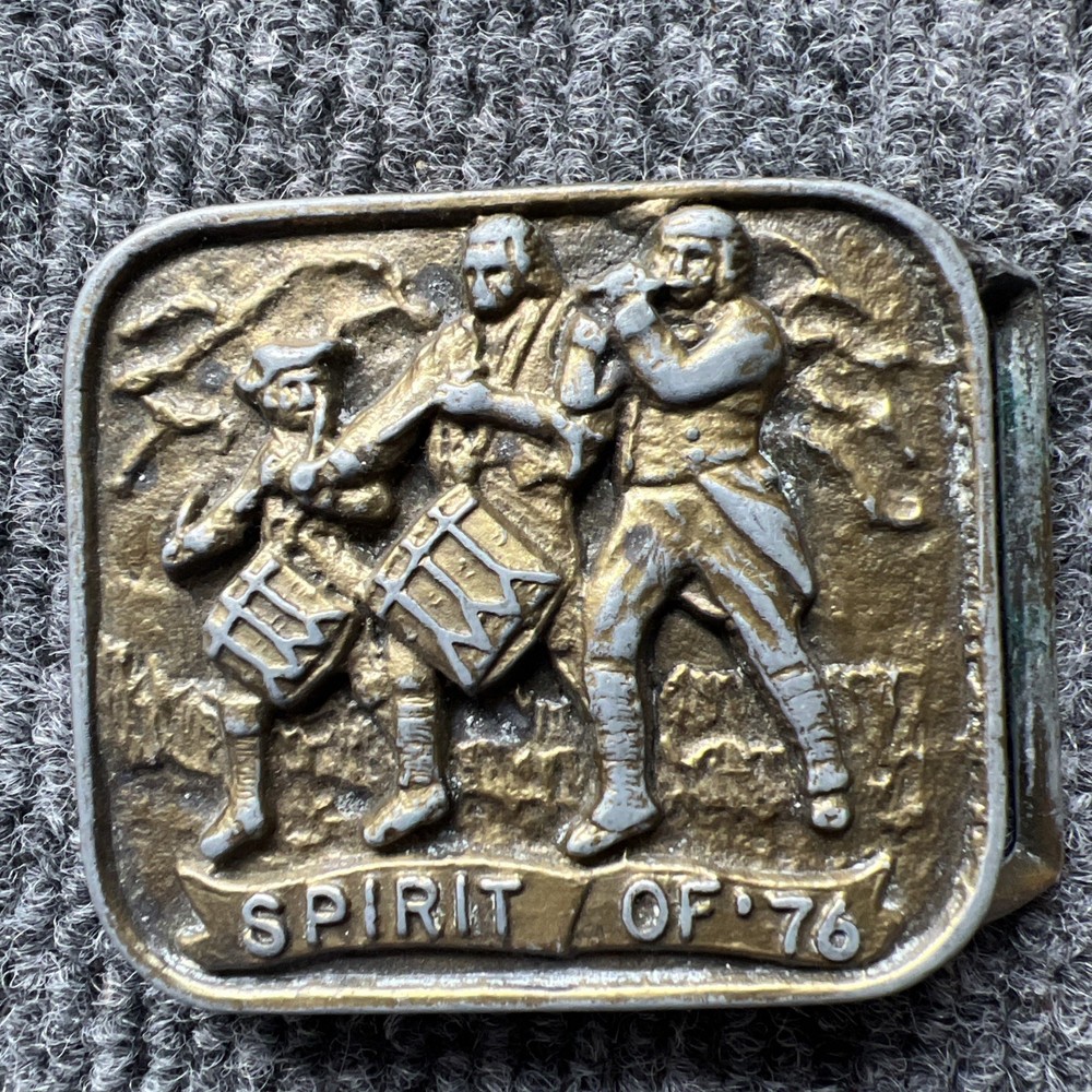 Vintage Brass Spirit of &rsquo;76 Belt Buckle 2 1/2&Prime; Wide Q28
