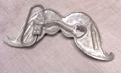 2008 MOBTOWN CHICAGO USA Silvertone MUSTACHE Biker Punk Belt Buckle