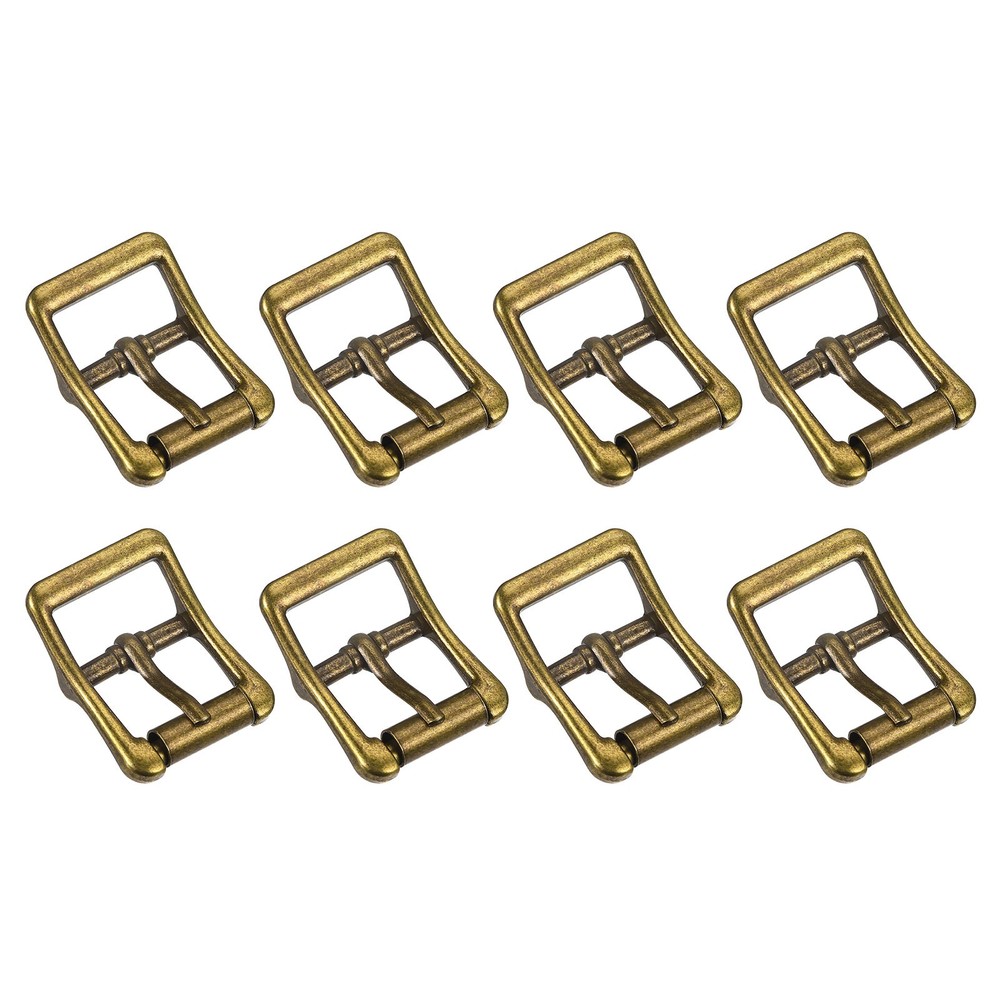 8Pcs 0.87&Prime; Single Prong Belt Buckle Square Center Bar Buckles for Belt Brass
