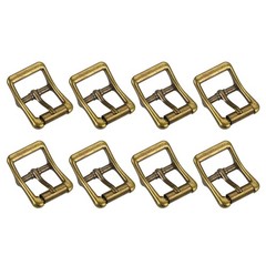 8Pcs 0.87&Prime; Single Prong Belt Buckle Square Center Bar Buckles for Belt Brass