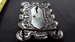 WESTERN COWBOY BOOTS FLORAL BELT BUCKLE INSERT DARK BRONZE BRASS TONED