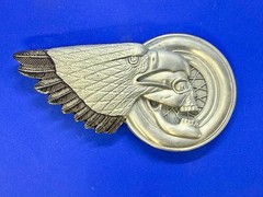 Eagle Skull Motorcycle Wheel Chopper Biker&rsquo;s Rider&rsquo;s Figural Cutout Belt Buckle