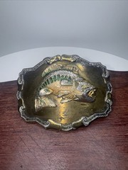 Vintage Bass Fishing Belt Buckle, Raintree Jewelry Co Brass Men’s Sport Wear