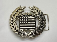 Cadillac Emblem Flag Chrome Color Belt Buckle By Famous Stars And Straps