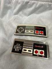 Two Nintendo Game Controller Belt Buckles