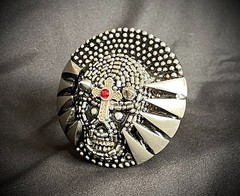 “War Cry: The Iron Martyr” Skull Gothic Ind. Belt Buckle OOAK Darren McNeese