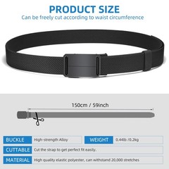 Flyhigter 1.5&Prime; Stretch Tactical Belt for Men, free size, Black