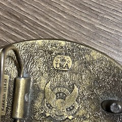 Vintage Brass Great American Buckle Co Engraved Bird Scene Western Belt Buckle