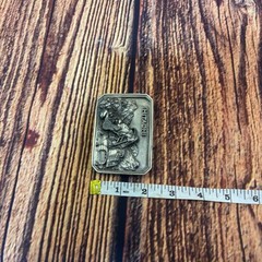 Vintage Hitachi Silver Belt Buckle Excavator Construction Mountains 951651 Rare