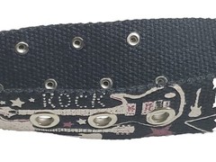 Belt Rock Guitar Music Star Studded Metal Buckle Sz 36- 40 In L