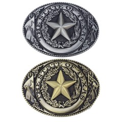 Five pointed star belt buckle Western cowboy motorcycle riding belt buckle