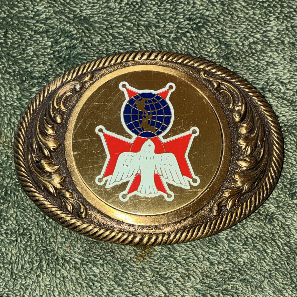 Men&rsquo;s Western Oval Metal Belt Buckle Gold Eagle Emblem Fits 1.5 in