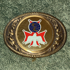 Men&rsquo;s Western Oval Metal Belt Buckle Gold Eagle Emblem Fits 1.5 in