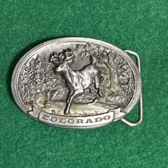 Vintage C&J Inc Colorado Buck Belt Buckle