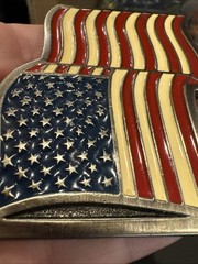 Classic American Flag Stars And Stripes Metal Belt Buckle Red White Blue USA