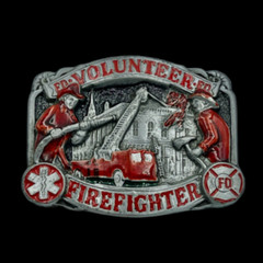 VOLUNTEER FIREMAN FIREMEN FIREFIGHTER DEPT. FD BELT BUCKLE BOUCLE CEINTURES