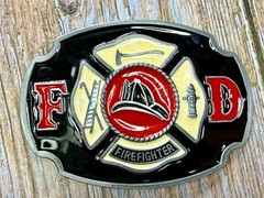 Firefighter Fire Department Fire Engine Fire Brigade Commemorative Belt Buckle