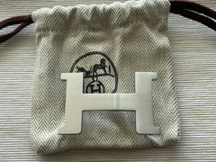 H 24mm silver belt buckle