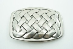 Silver Plated Cross Knot Solid Metal Belt Buckle