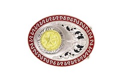 Western Buckle Oval Gold Silver Red Lone Star Texas Cowboy 2 » Hebillas Vaqueras