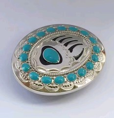 New Beautiful Silver and Turqouise bear claw Belt buckle Men Women Accessories