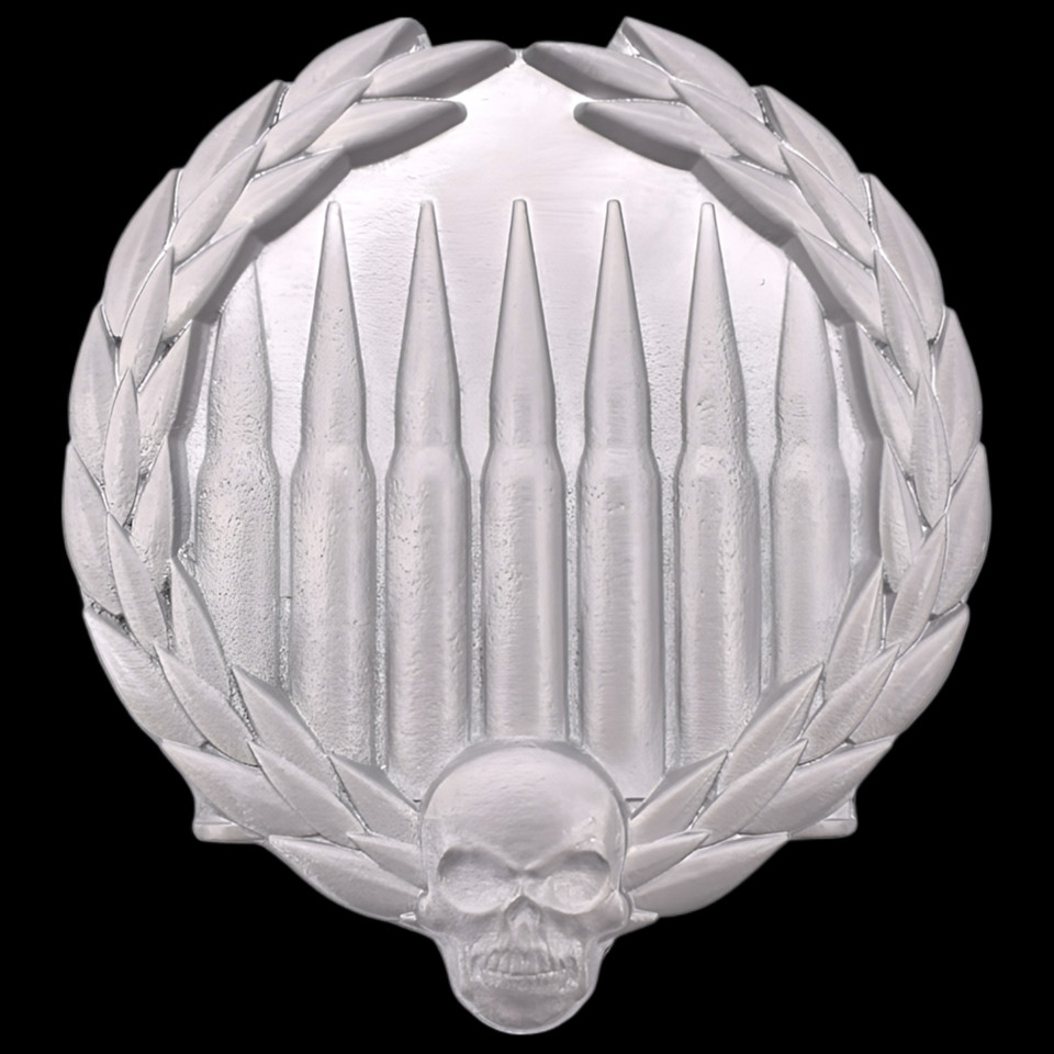 Bullets Skull Badge Belt Buckle