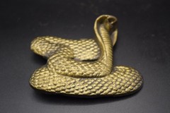 Large Heavy Brass Cobra Snake Buckle-3 1/2&Prime; x 2 1/2&Prime;