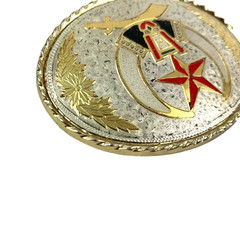 Vintage Shriners Masonic Crescent Moon Scimitar Star Metal Belt Buckle A