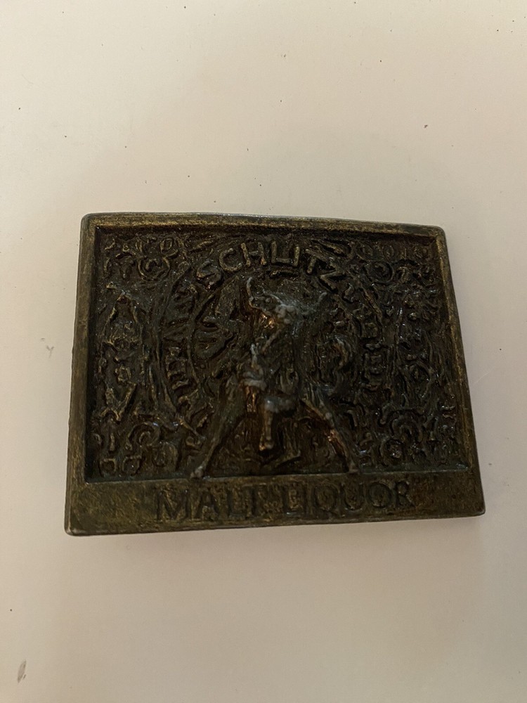 Vintage Schlitz Malt Liquor Bull Metal Belt Buckle
