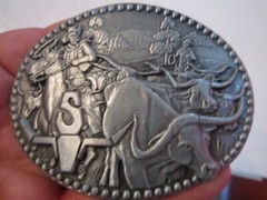 COWBOYS AND LONGHORNS DESIGN BELT BUCKLE – GW-5