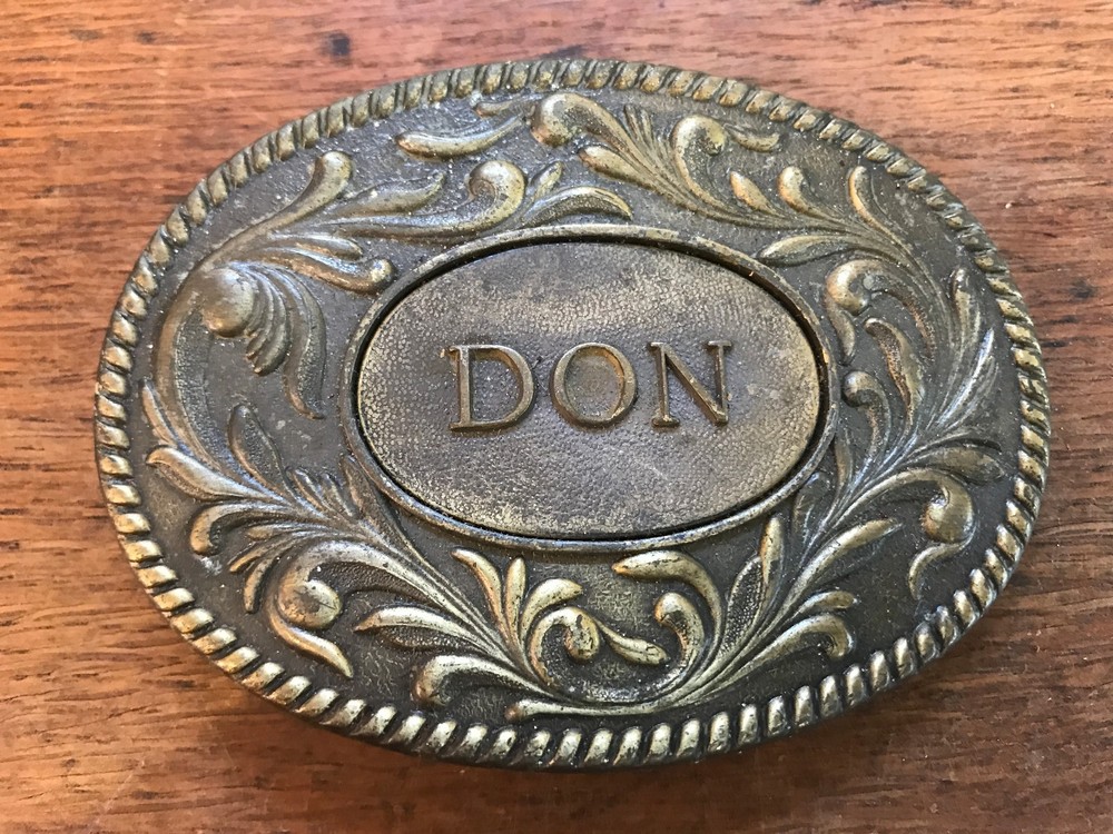 Vintage 1977 The Kinney Co Don Heavy Duty Oval Metal Belt Buckle