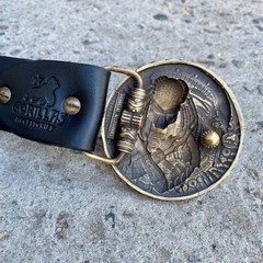 Mens Belt Buckle »ALIEN vs. PREDATOR » Solid Handmade Brass Buckle Vintage Viking