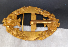 Vintage Sash Buckle Flower Gold Tone Roses