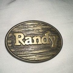Oden Bronze Gold Metal Oval Randy Woodgrain Clamp Belt Buckle for Men 1.5&Prime;