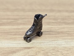 Vintage Miniature Roller Skate Shoe Revolver and Sailing Boat Trinkets