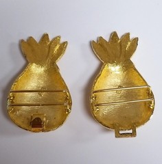 Vintage Dotty Smith 1980&rsquo;s Pineapple Gold Tone Belt Buckle